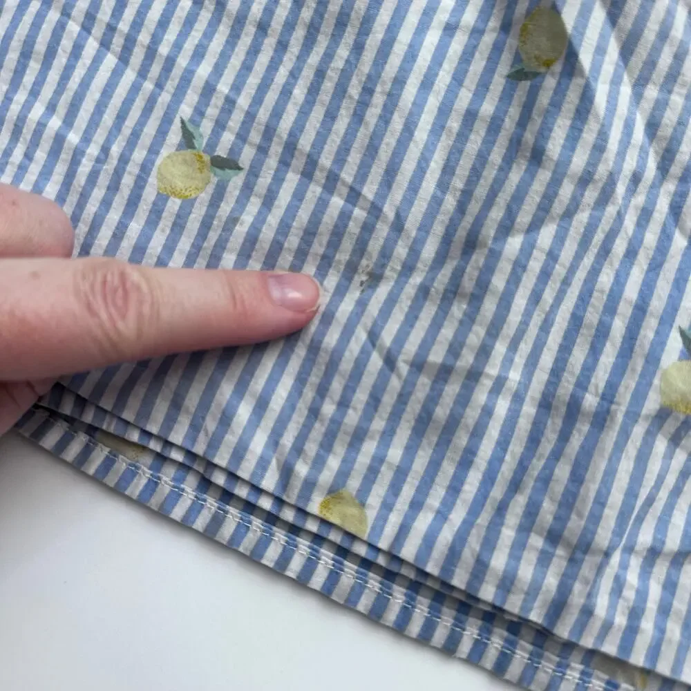 Oshkosh Lemon Striped Cap Sleeve Poplin Blouse